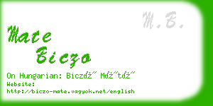 mate biczo business card